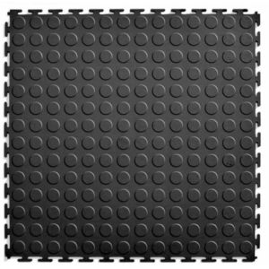 Interlocking Rubber Floor Tile - Gym Mats (4-Pack) - Black